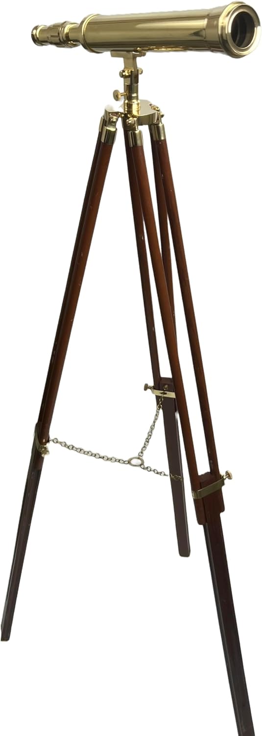 Heritage Lookout 18 Inch Brass Telescope with 10X Magnification and 37mm Lens