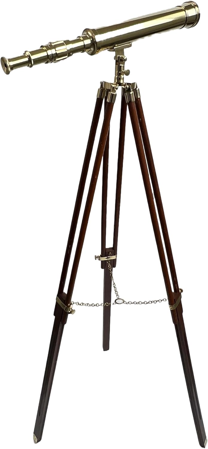 Heritage Lookout 18 Inch Brass Telescope with 10X Magnification and 37mm Lens