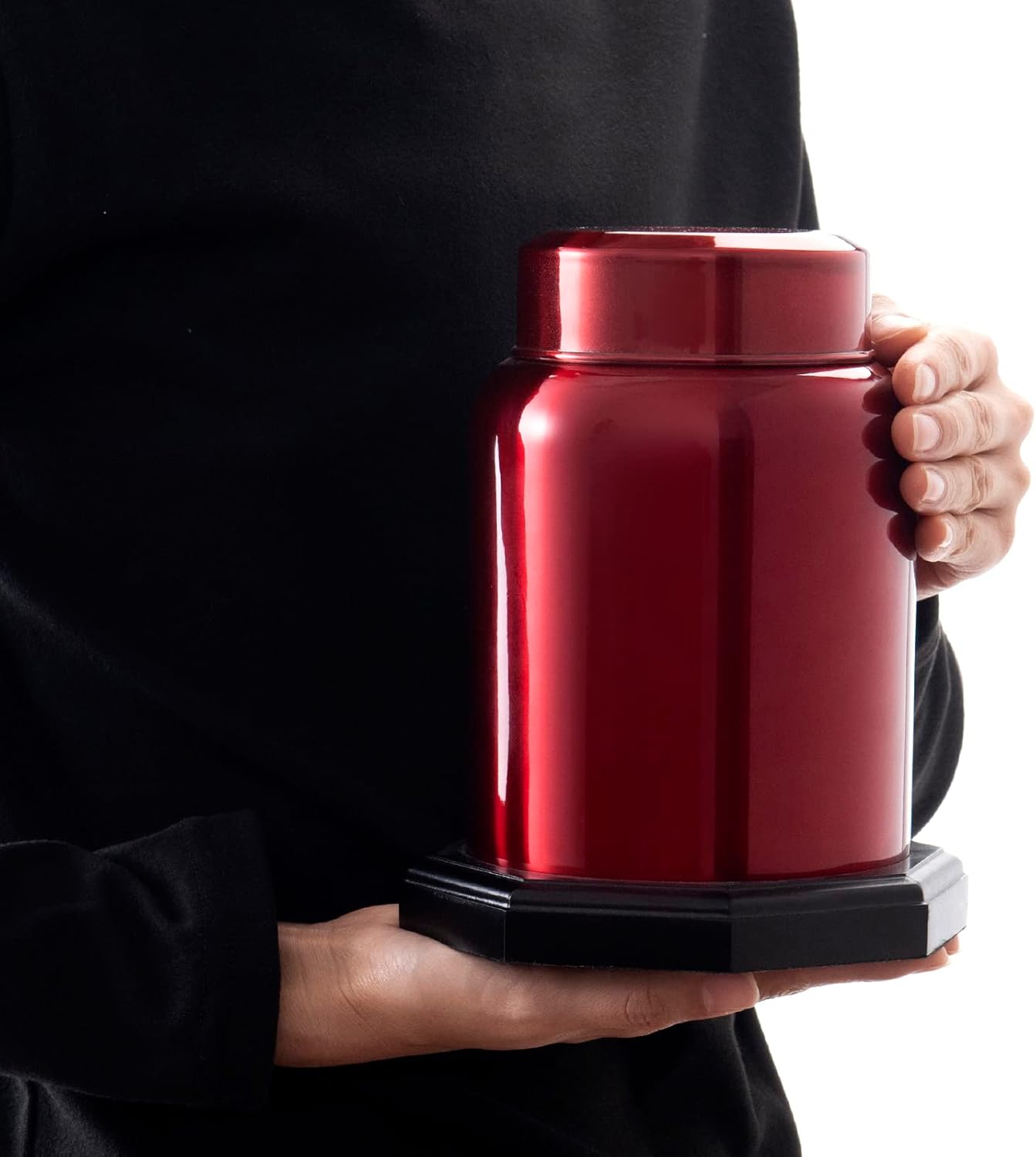 ARCHOBAN Decorative Cremation Urn for Human Ashes Wooden Base Up to 200 lbs