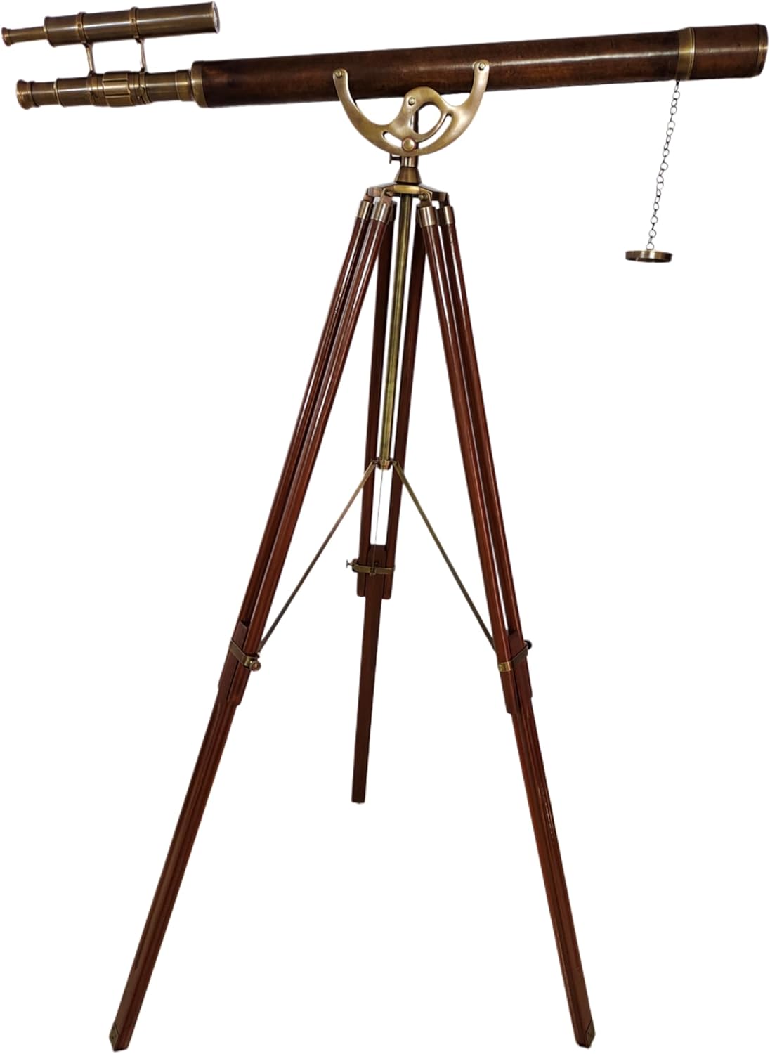Vintage Brass Telescope with Double Barrel Antique Finish