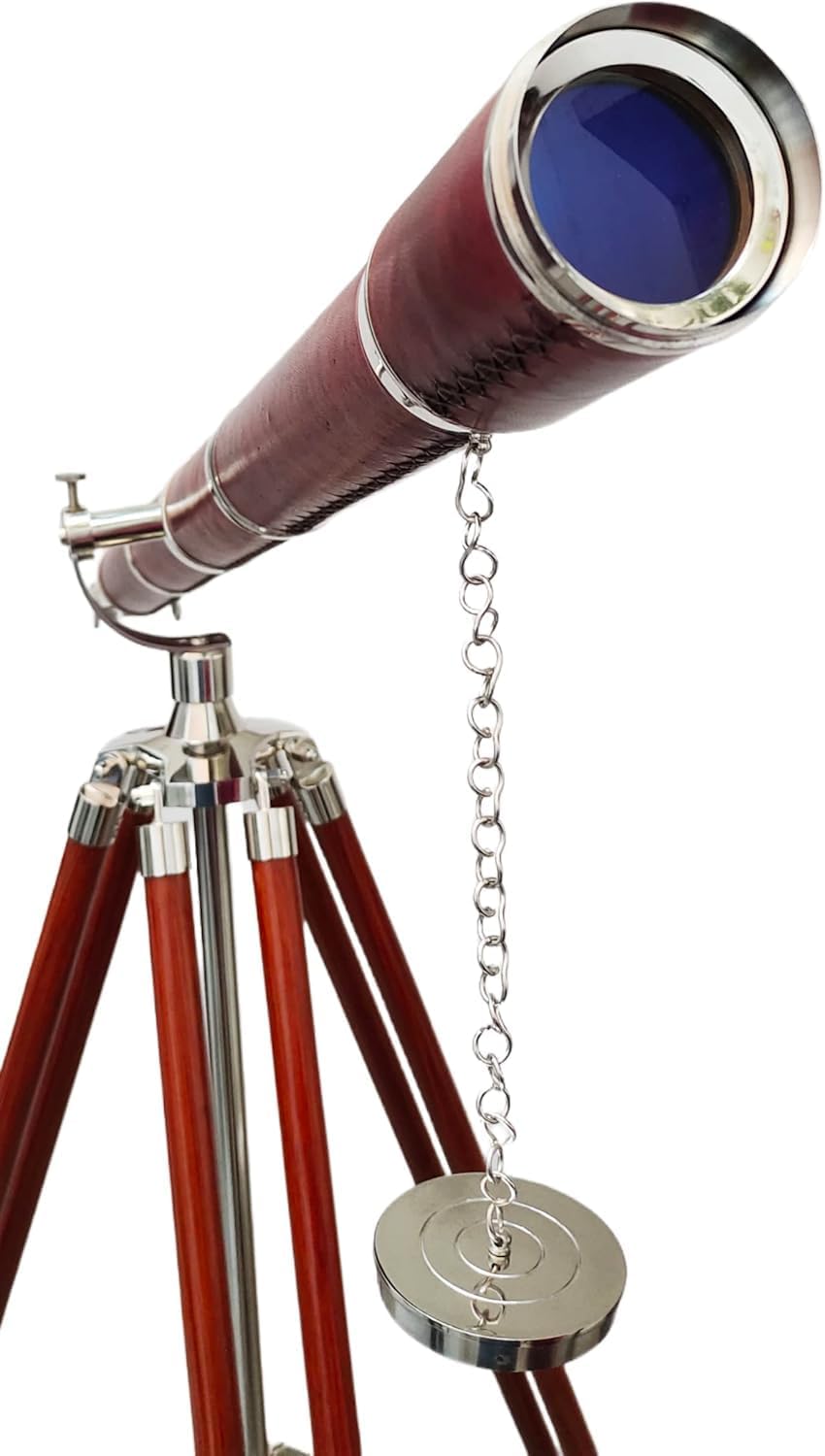 Vintage Maritime Anchor Master Telescope with Brass Nickel Chrome Finish