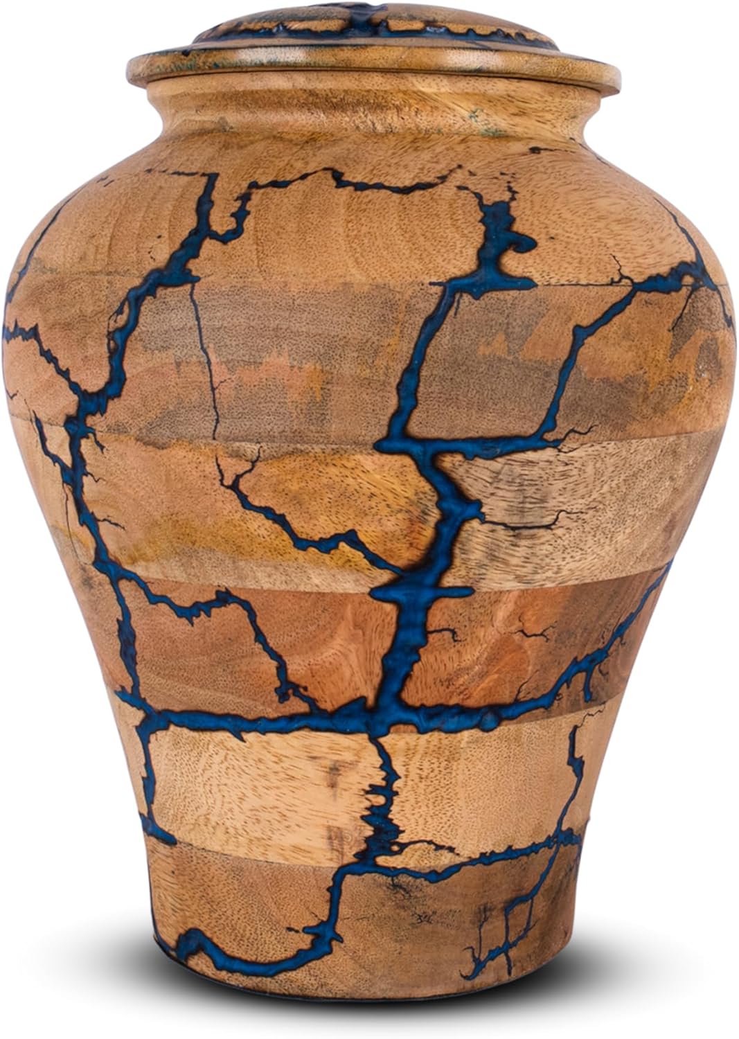 METLUMBER Cremation Urn for Human Ashes Large Wooden Hand Crafted Memorial Casket