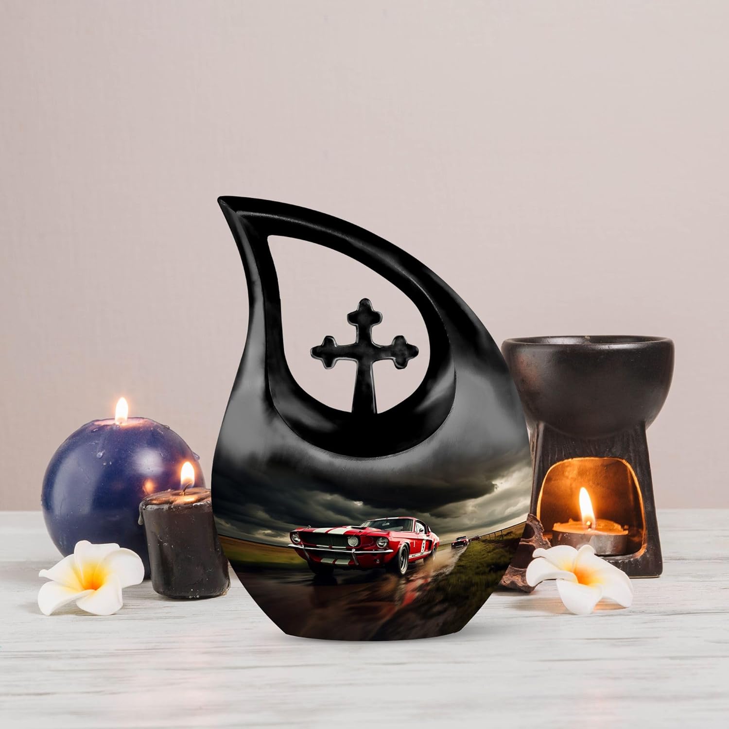 Car Race Urn - 10 Inch Decorative Ash Urn for Adult Female