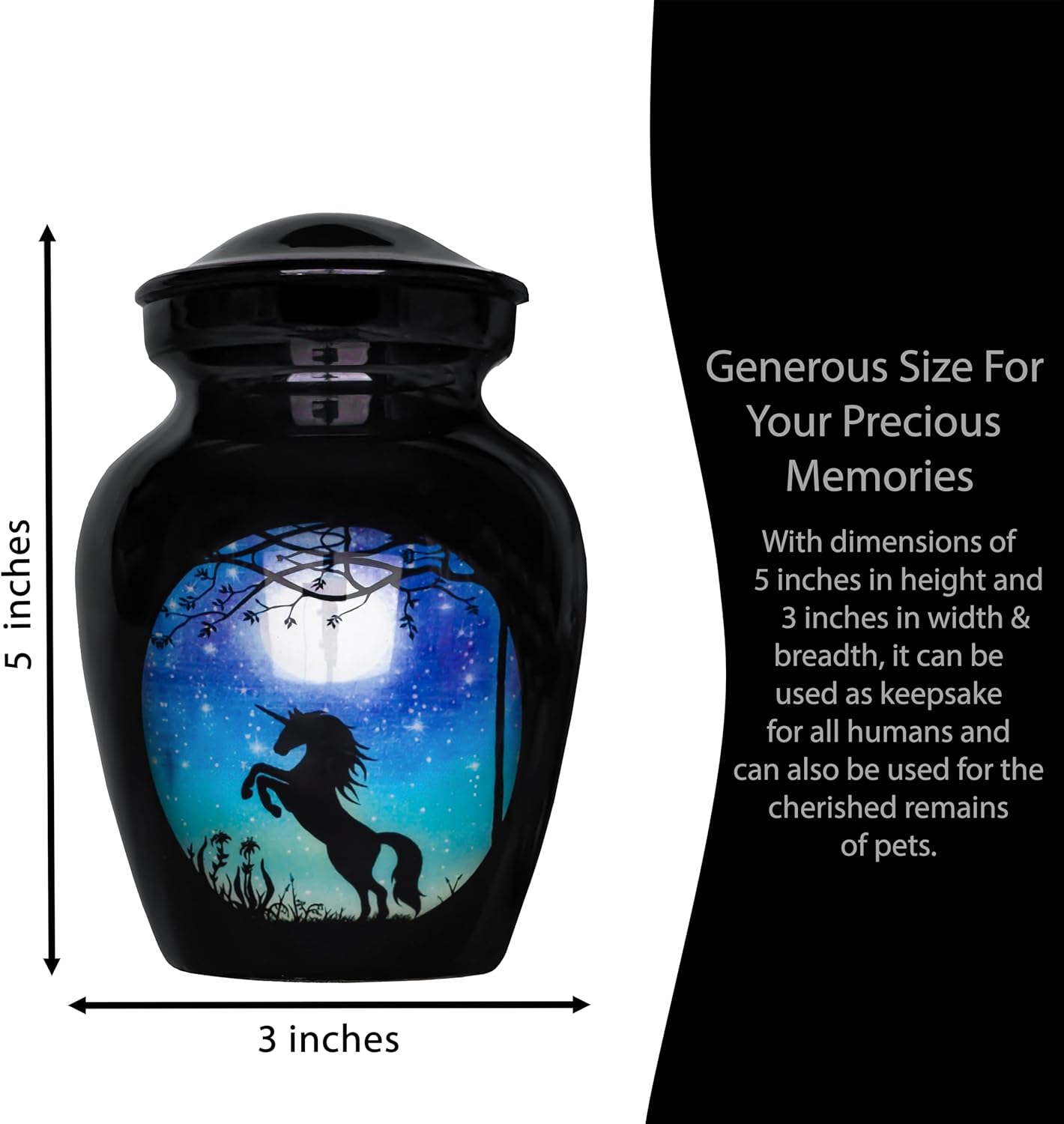 Small Urns for Human Ashes Keepsake - Unicorn Urn for Adult Man Woman Mini Urn