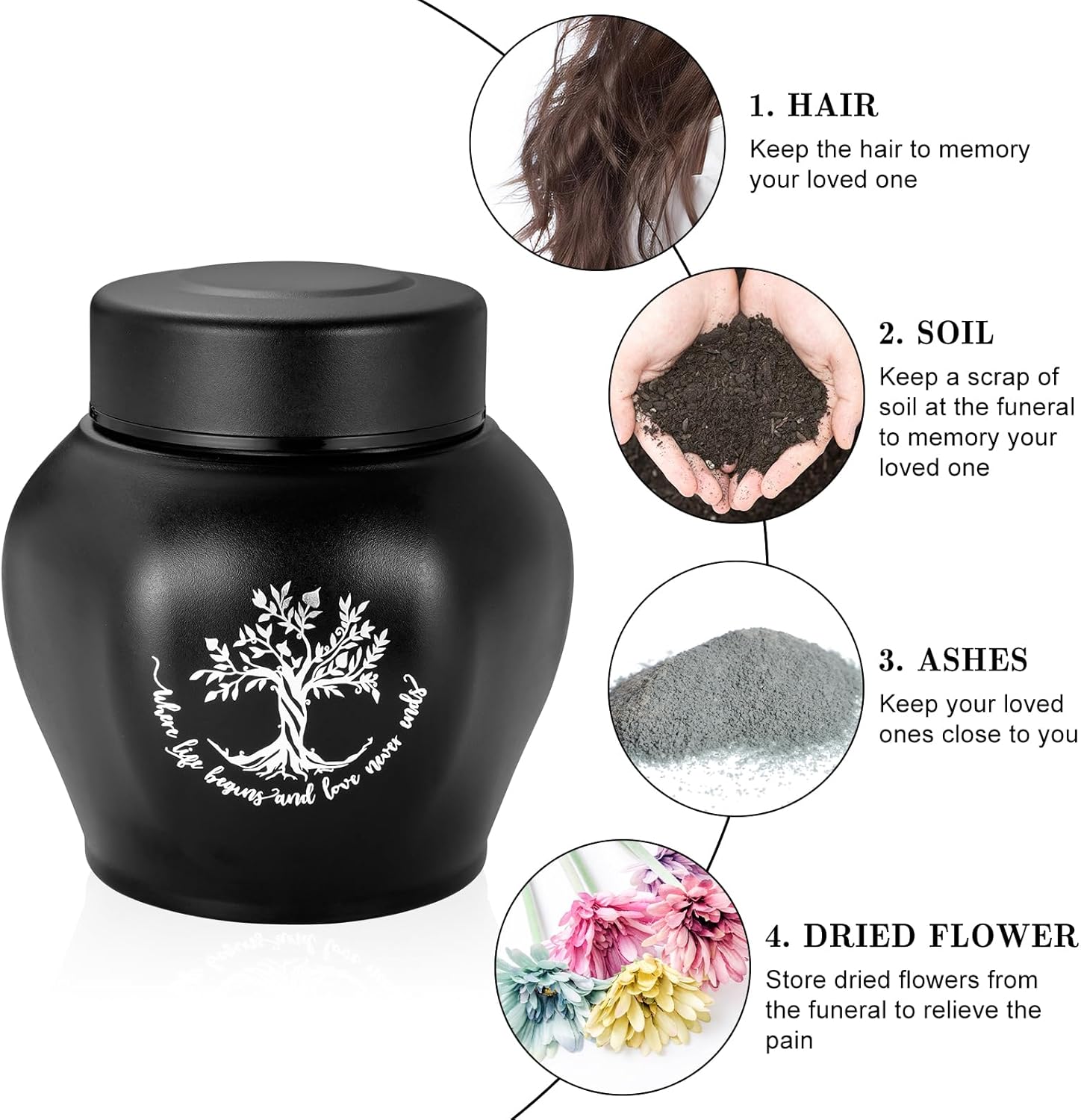 SOITIS Small Urns for Human Ashes - Cremation Urns for Funeral or Home