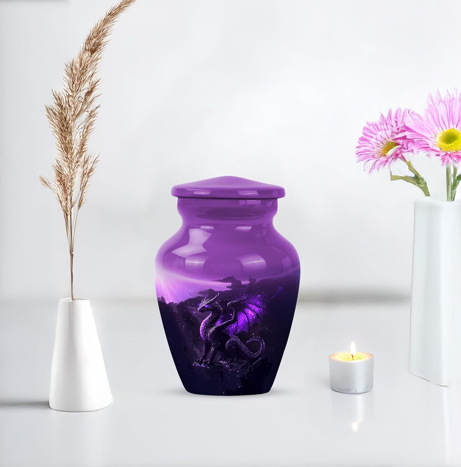 Purple Dragon Keepsake Urns Mini Urn for Human Ashes 3 Inch Size Set of 1