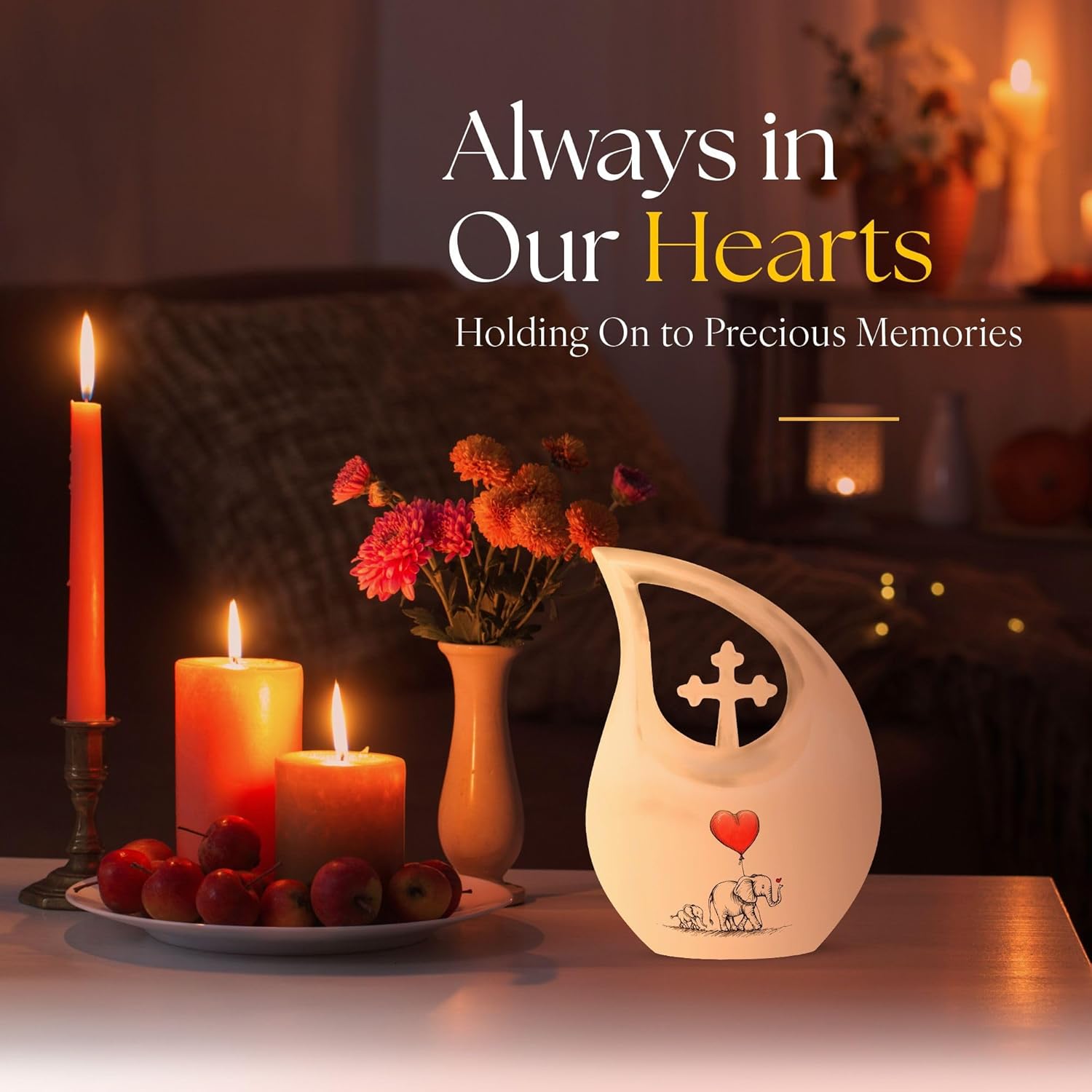 Elephant Family Combo Urns for Adult Ashes Unique Decorative Cremation Urns for Men and Women