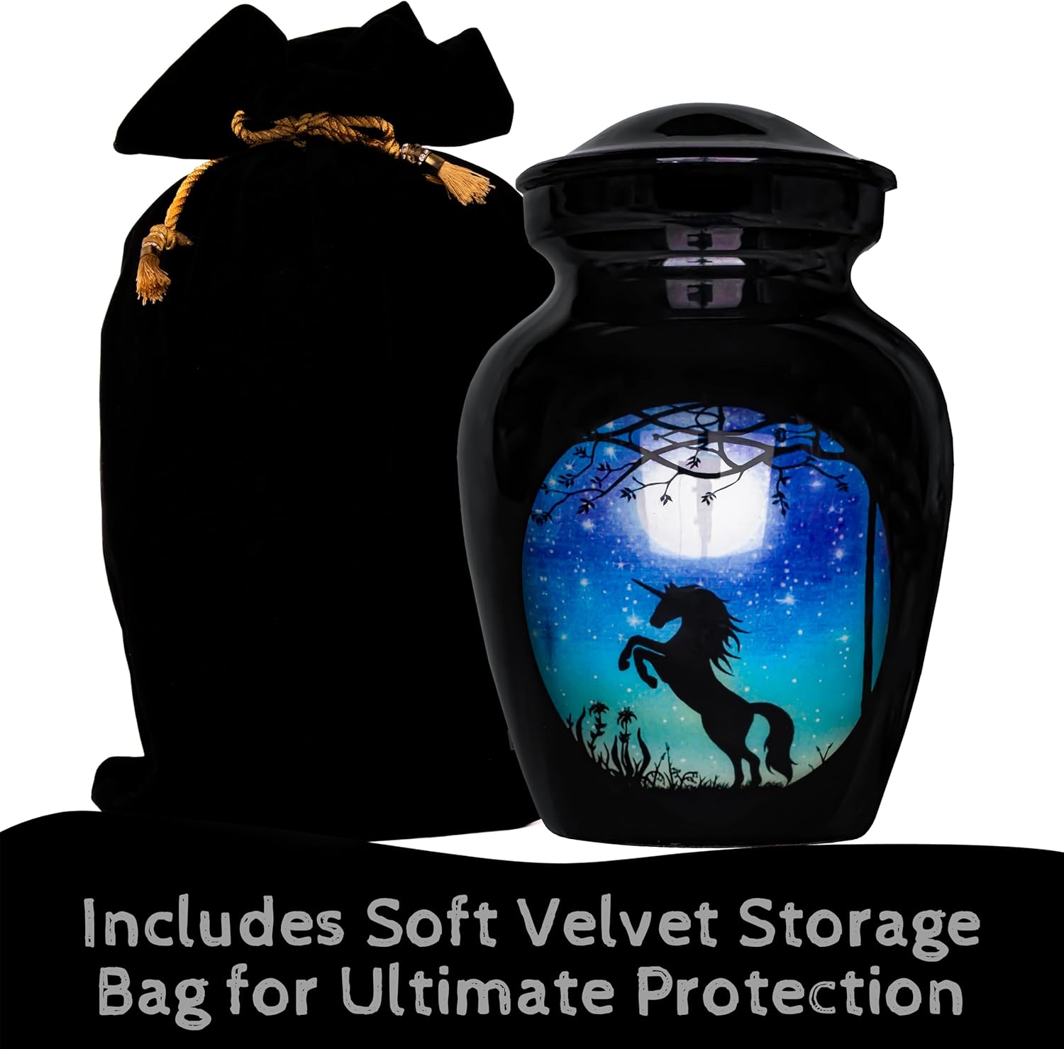 Small Urns for Human Ashes Keepsake - Unicorn Urn for Adult Man Woman Mini Urn