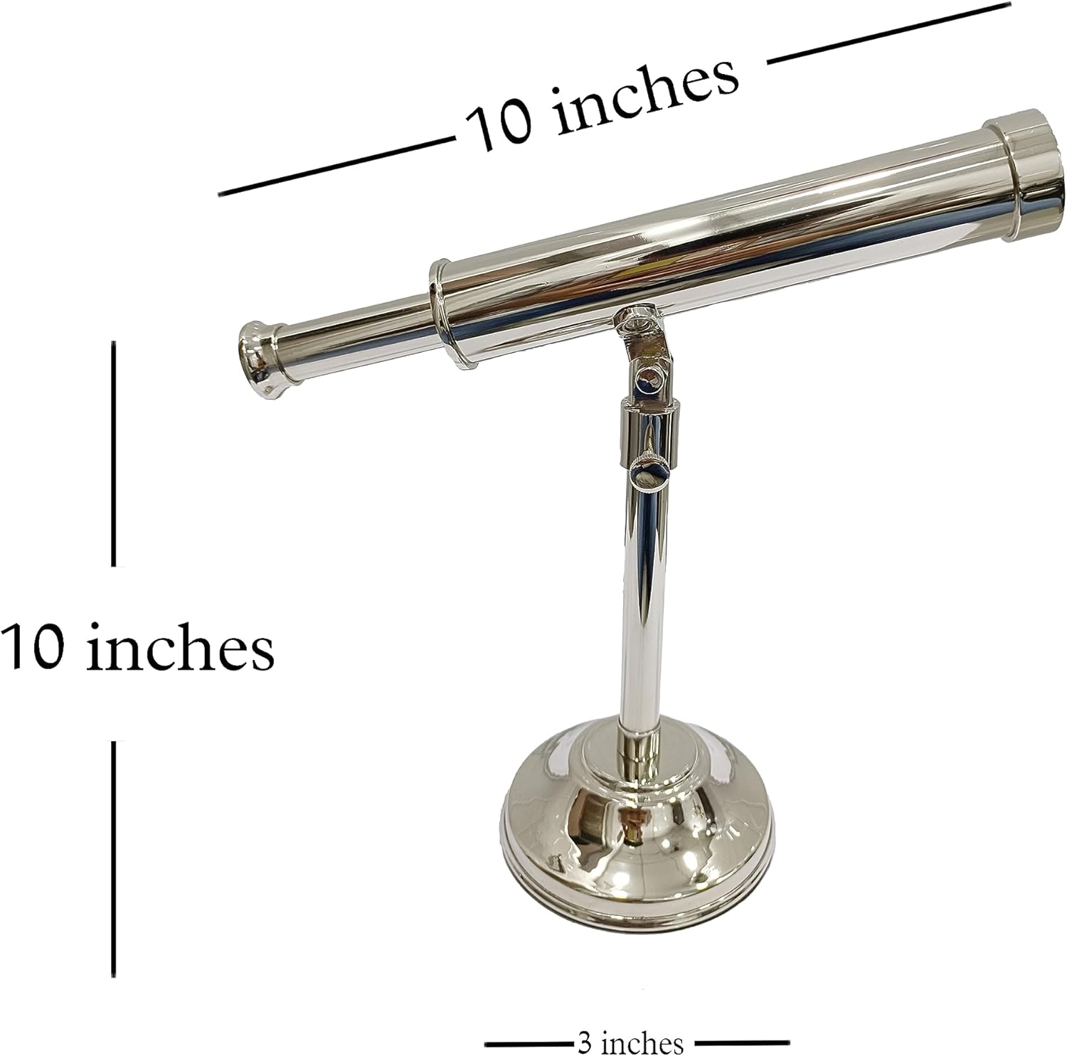 Nautical Brass Telescope with Nickel Finish Vintage Look