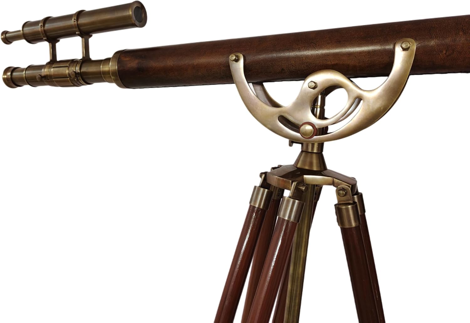 Vintage Brass Telescope with Double Barrel Antique Finish