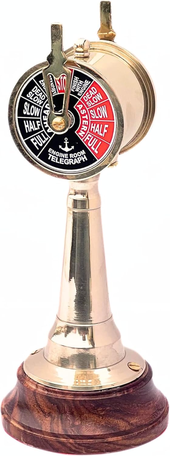 Royal Mini Nautical Brass Telegraph Vintage Decorative Telescope Collectible Wooden Model