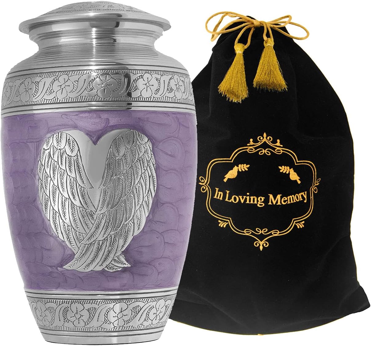 LETUSTO Cremation Urn for Adult Ashes Handcrafted Decorative Urn with Velvet Bag