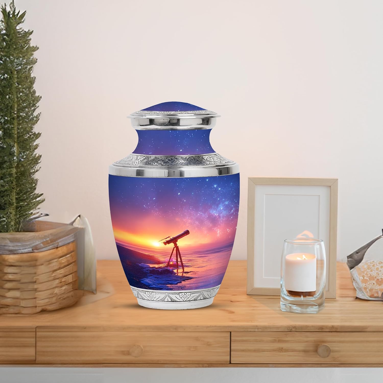 Telescope Cremation Urn for Ashes - 10 Inch Decorative Urn for Men Women
