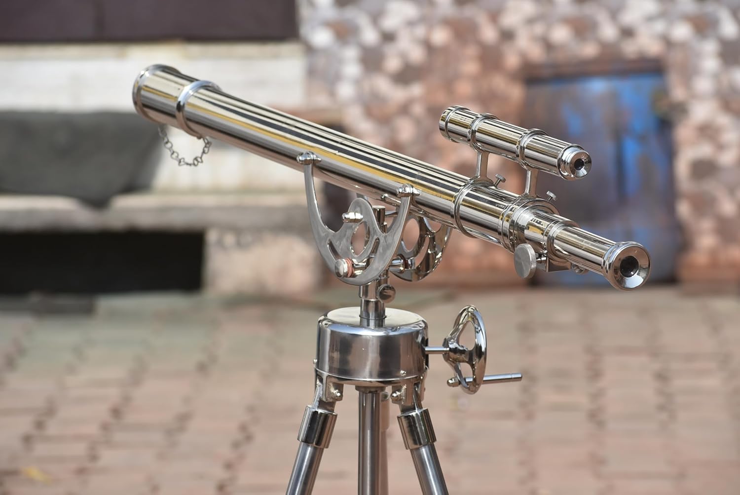 Vintage Brass Telescope with Tripod Stand Nautical Decor for Home and Office