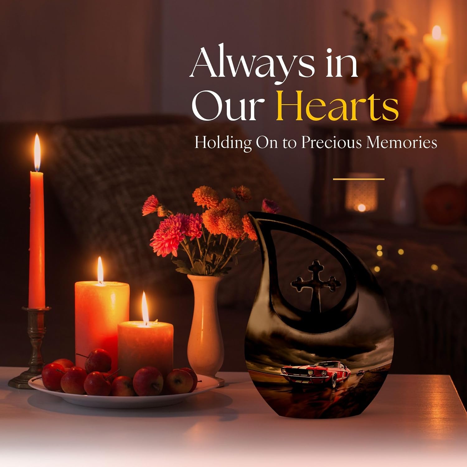 Car Race Urn - 10 Inch Decorative Ash Urn for Adult Female