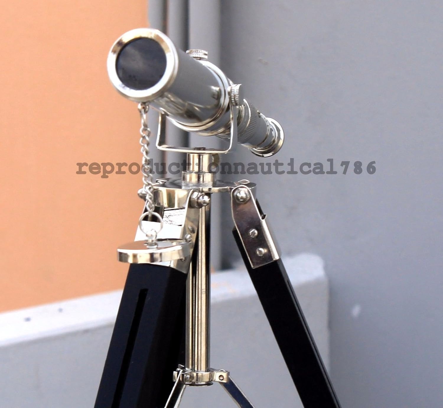 Vintage Brass Desk Telescope with Adjustable Tripod Stand