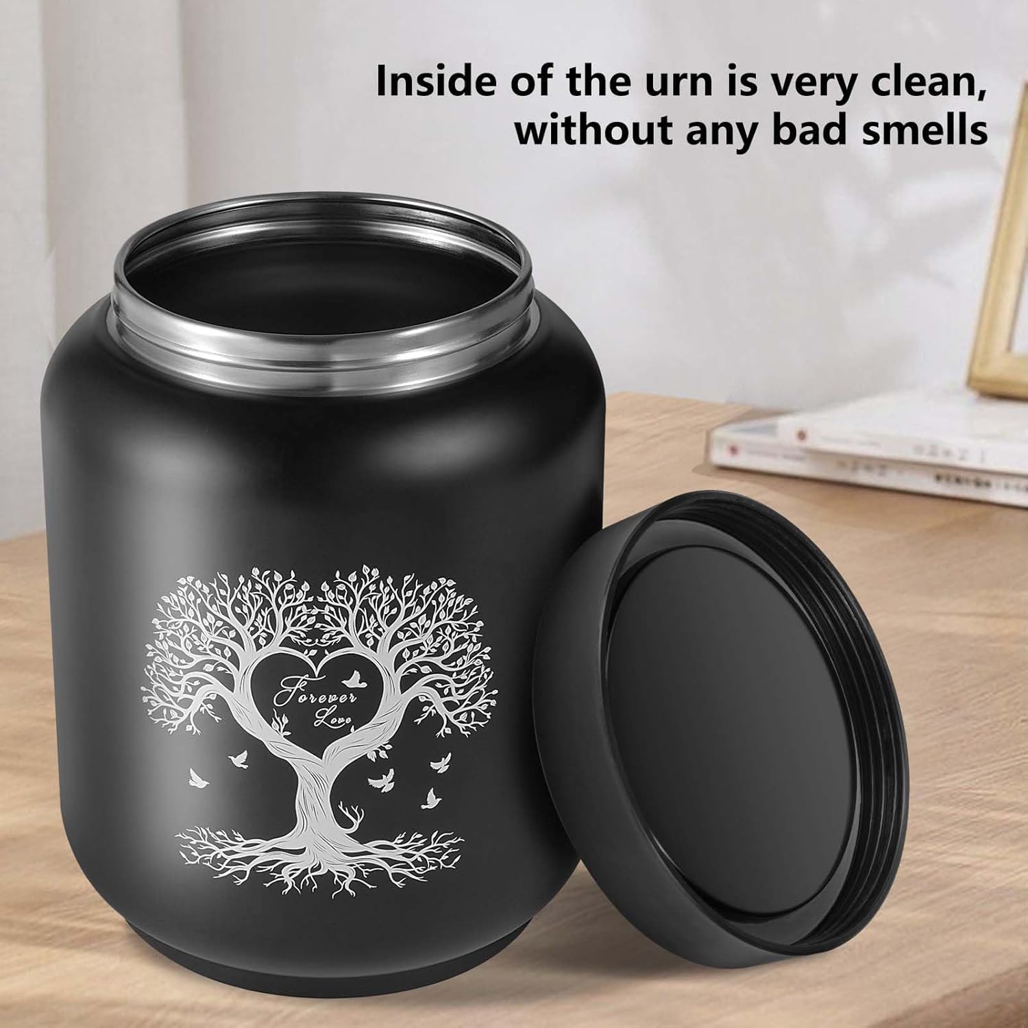 Cremation Urn for Adult Male Ashes - 200 Cubic Inches Stainless Steel Urn with Tree of Life Design