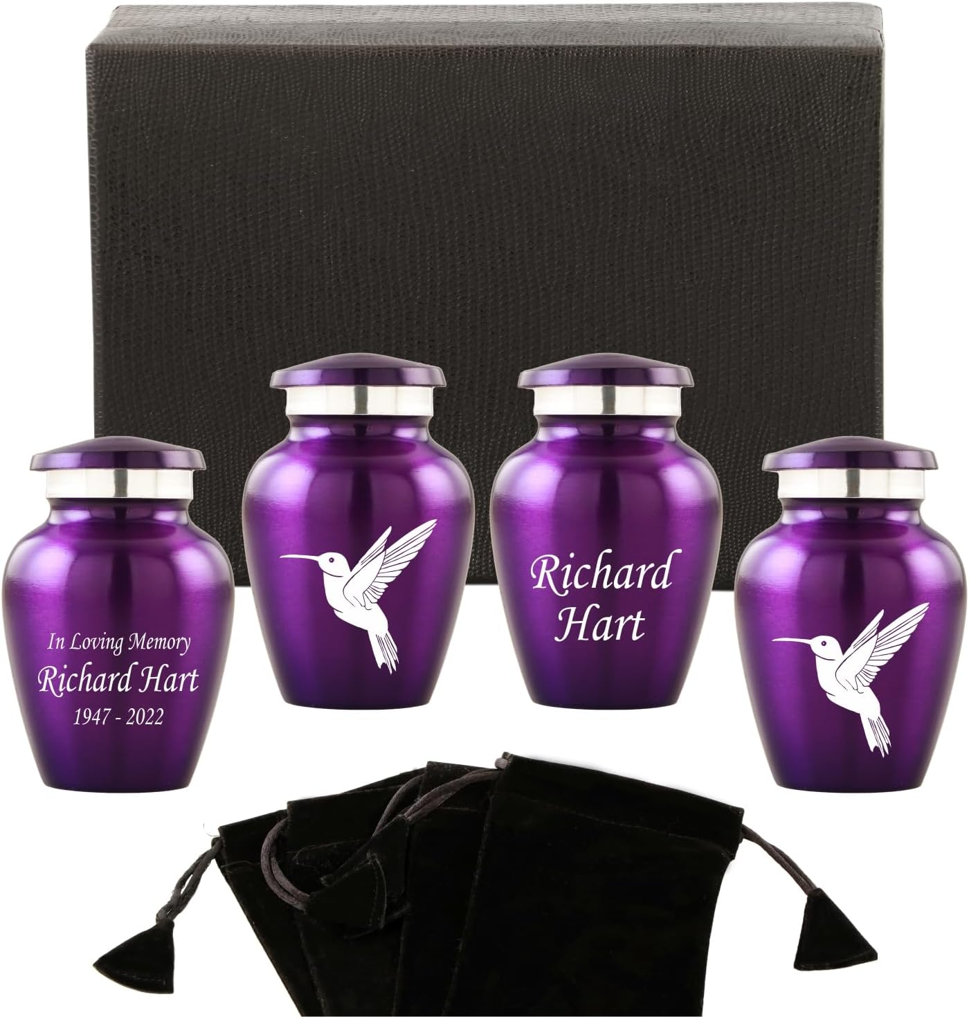 Personalized Engraving Hummingbird Cremation Urn - Decorative Keepsake for Human Ashes