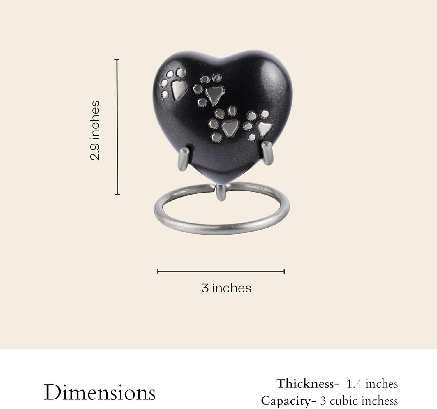 Pet Urn Heart - Small Cremation Urn for Ashes Decorative Urns for Keepsakes