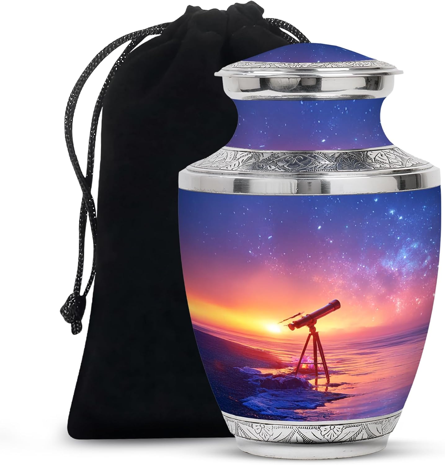 Telescope Cremation Urn for Ashes - 10 Inch Decorative Urn for Men Women