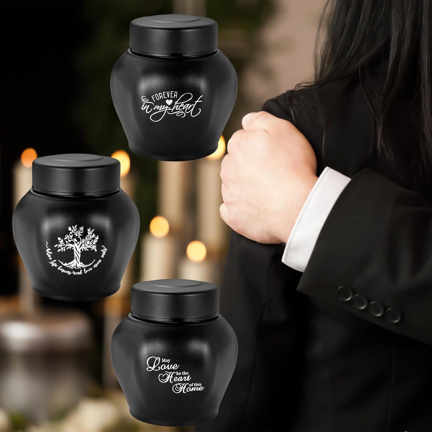 SOITIS Small Urns for Human Ashes - Cremation Urns for Funeral or Home