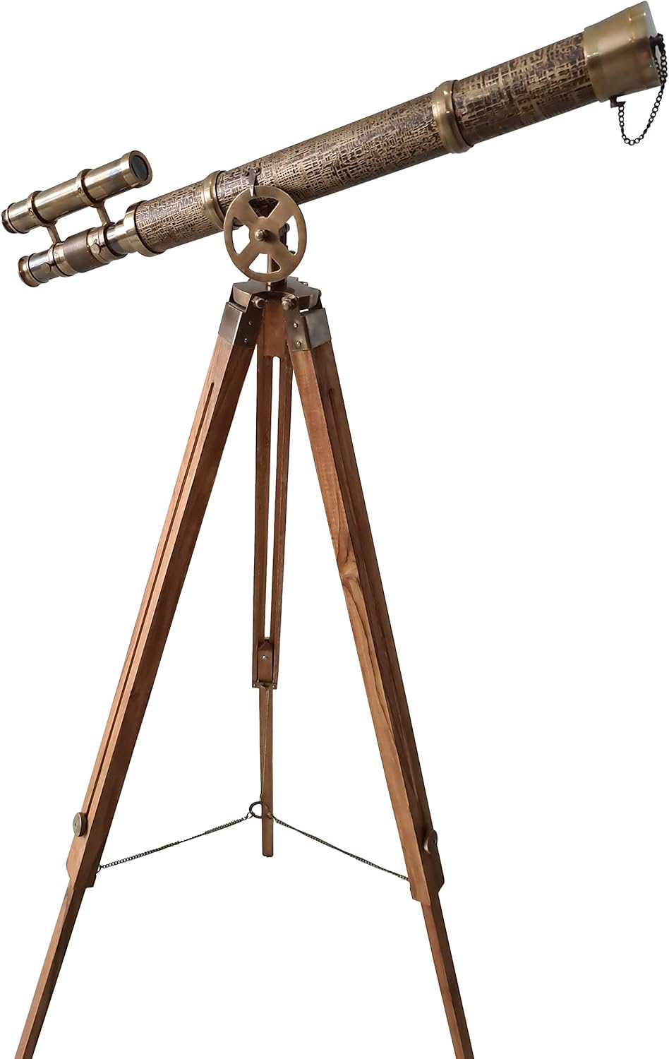 Vintage Double Barrel Telescope with Brass and Leather Finish