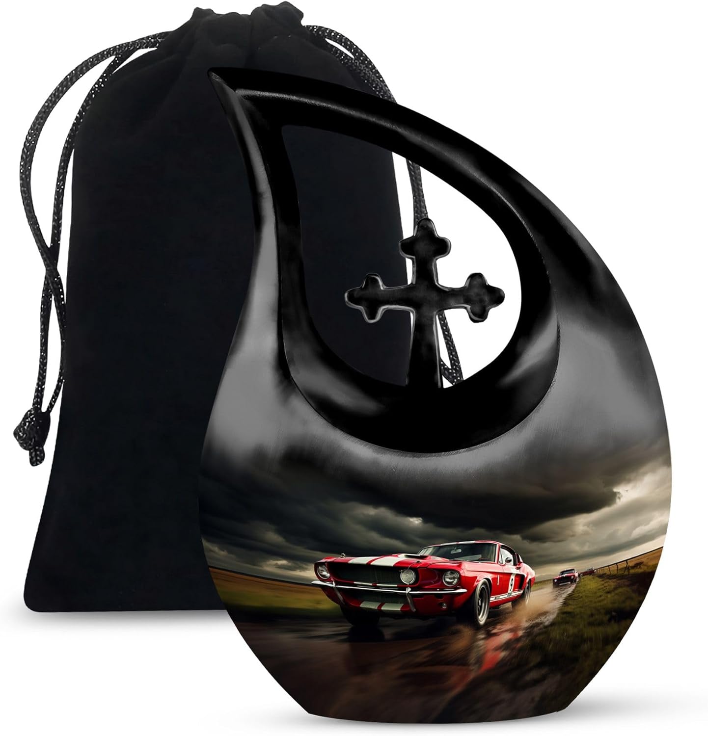 Car Race Urn - 10 Inch Decorative Ash Urn for Adult Female