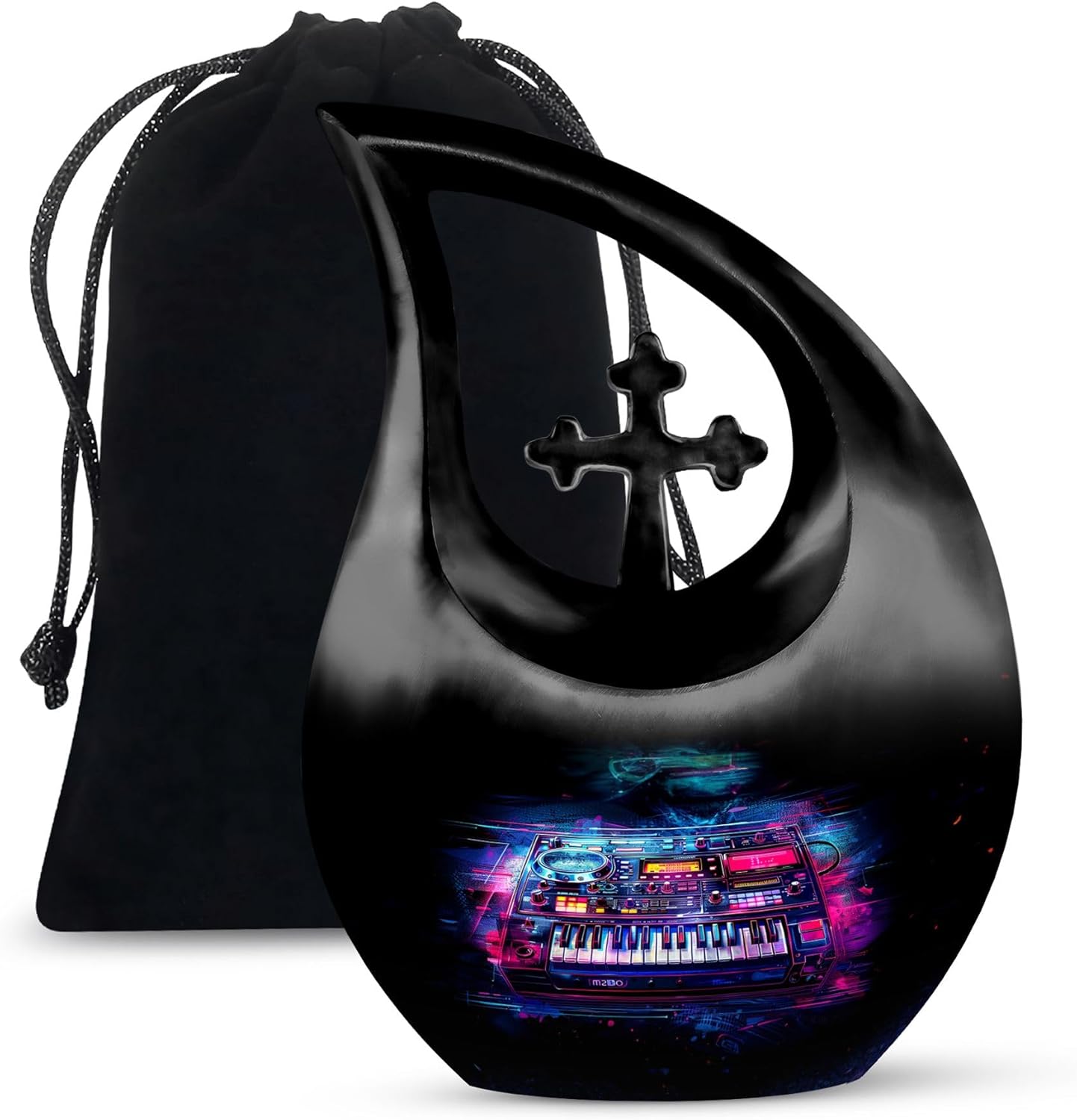 Music Keyboard Cremation Urn for Human Ashes - 10 Inch Decorative Urn for Dad and Mom