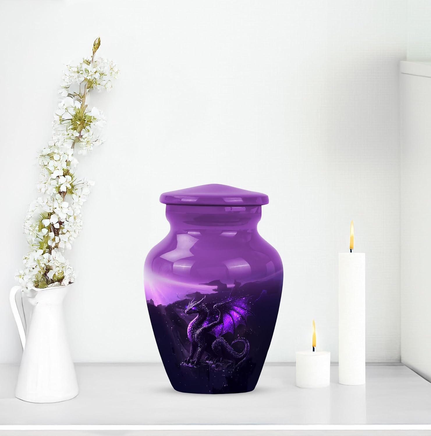 Purple Dragon Keepsake Urns Mini Urn for Human Ashes 3 Inch Size Set of 1