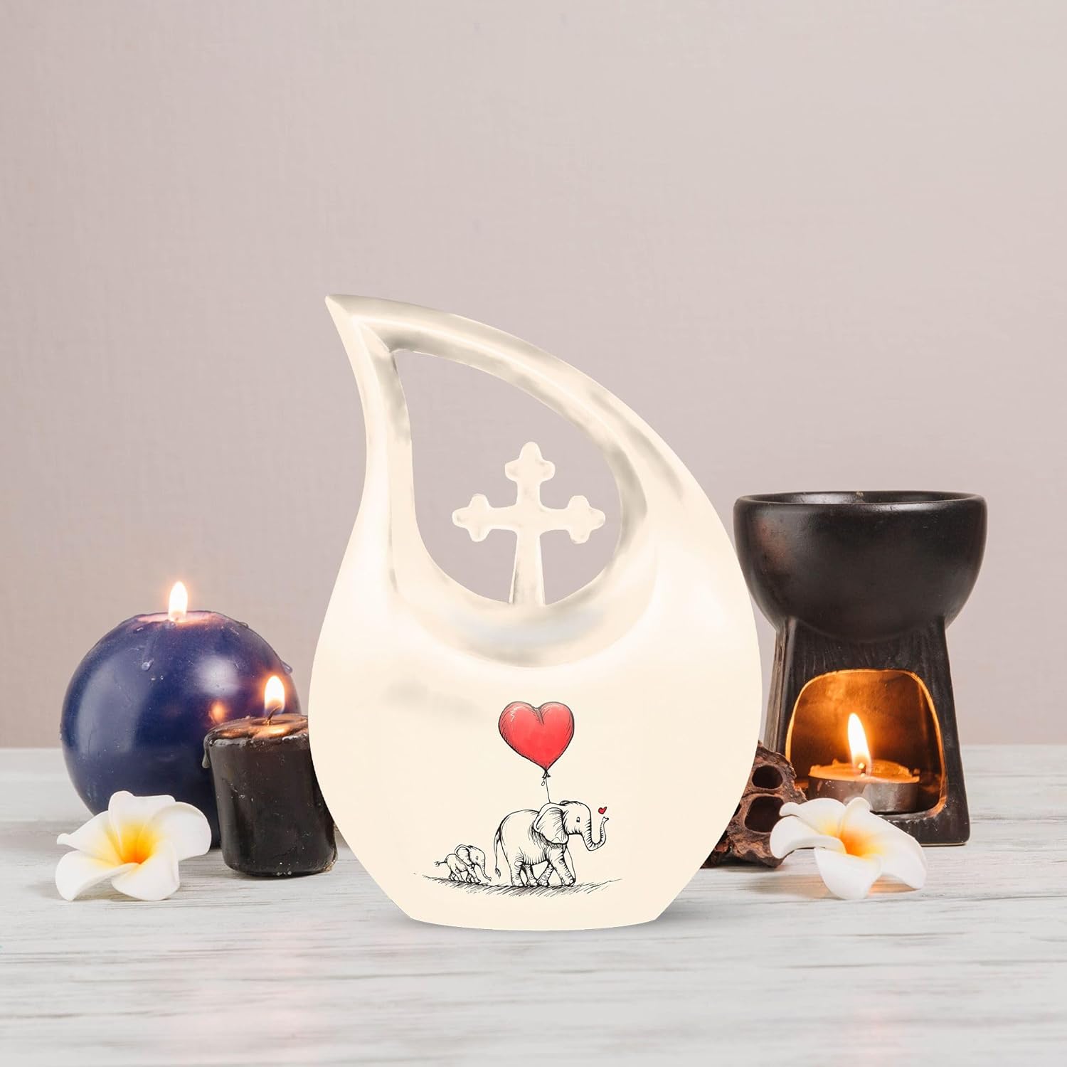 Elephant Family Combo Urns for Adult Ashes Unique Decorative Cremation Urns for Men and Women