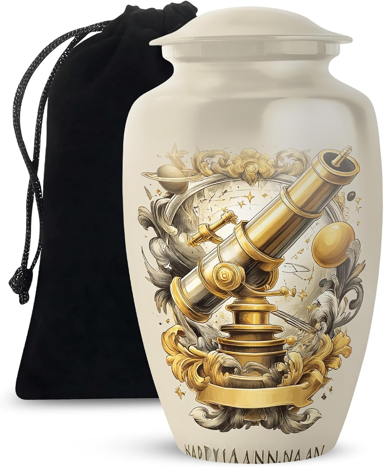 Telescope Urn for Ashes - 10 Inch White Memorial Decor