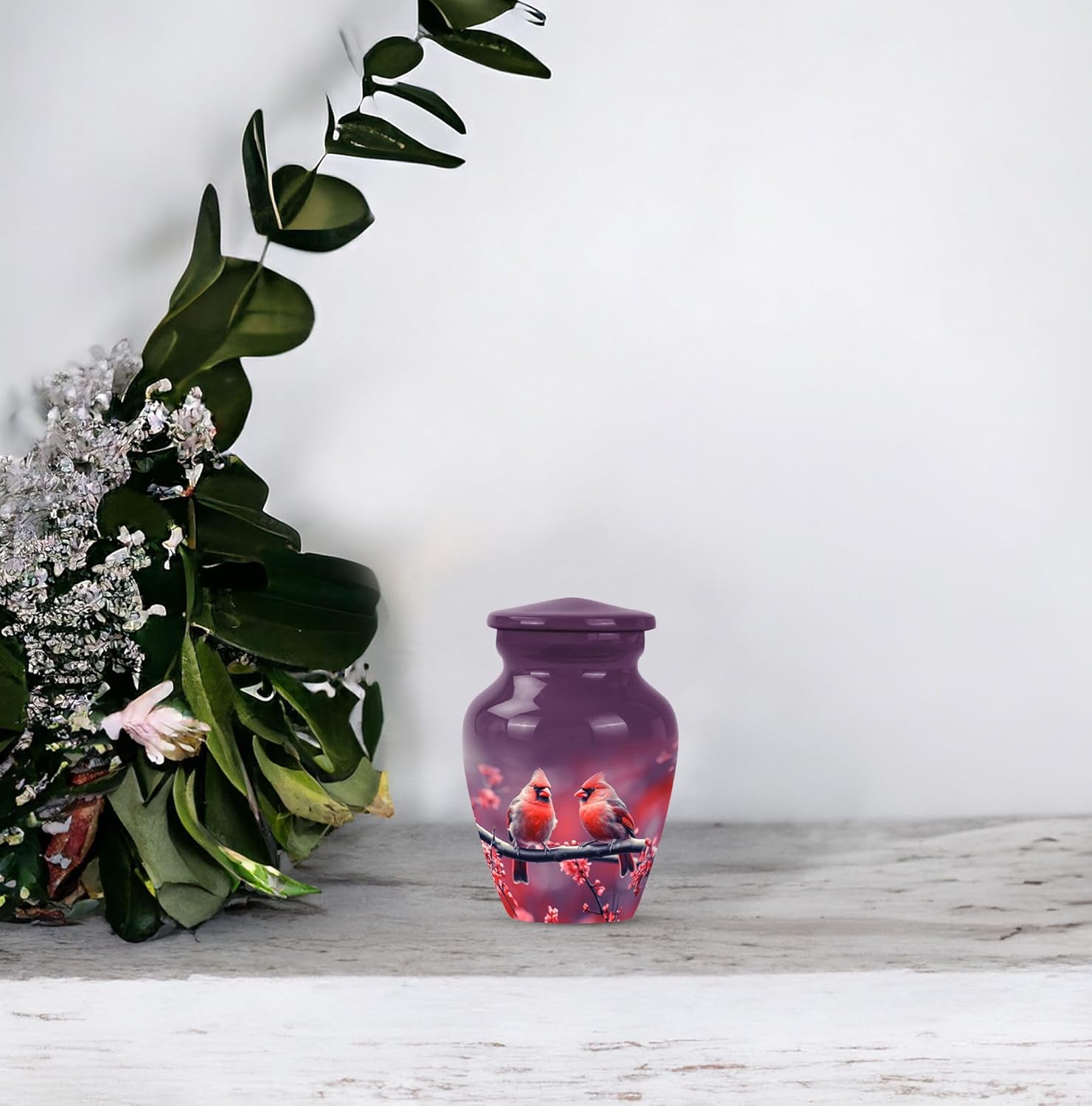 Cardinal Decorative Urns Set of 4 - Black Ash Urns for Cremation