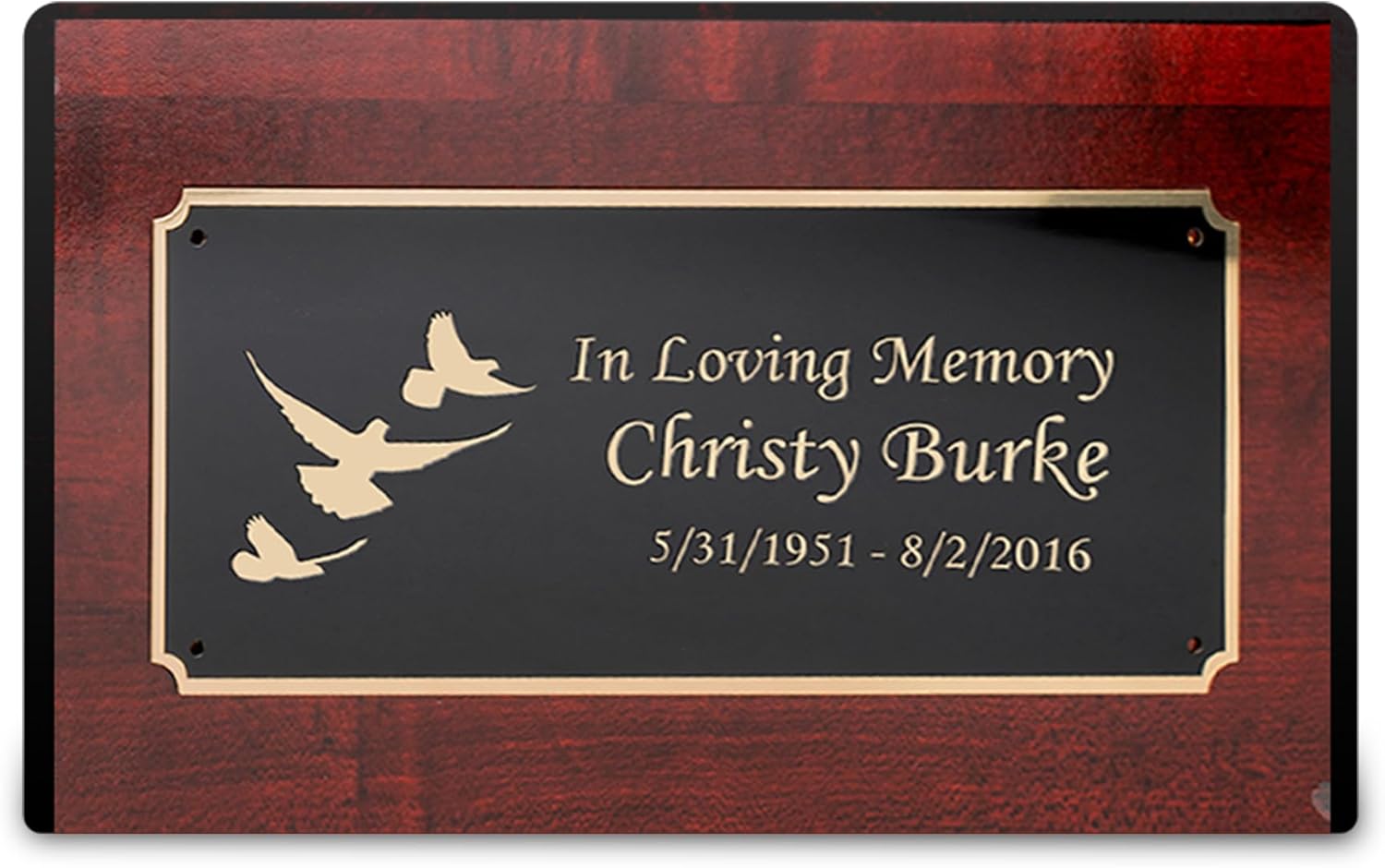 GetUrns Heritage Adult Cherry Wood Cremation Urn Box with Dove Engraving