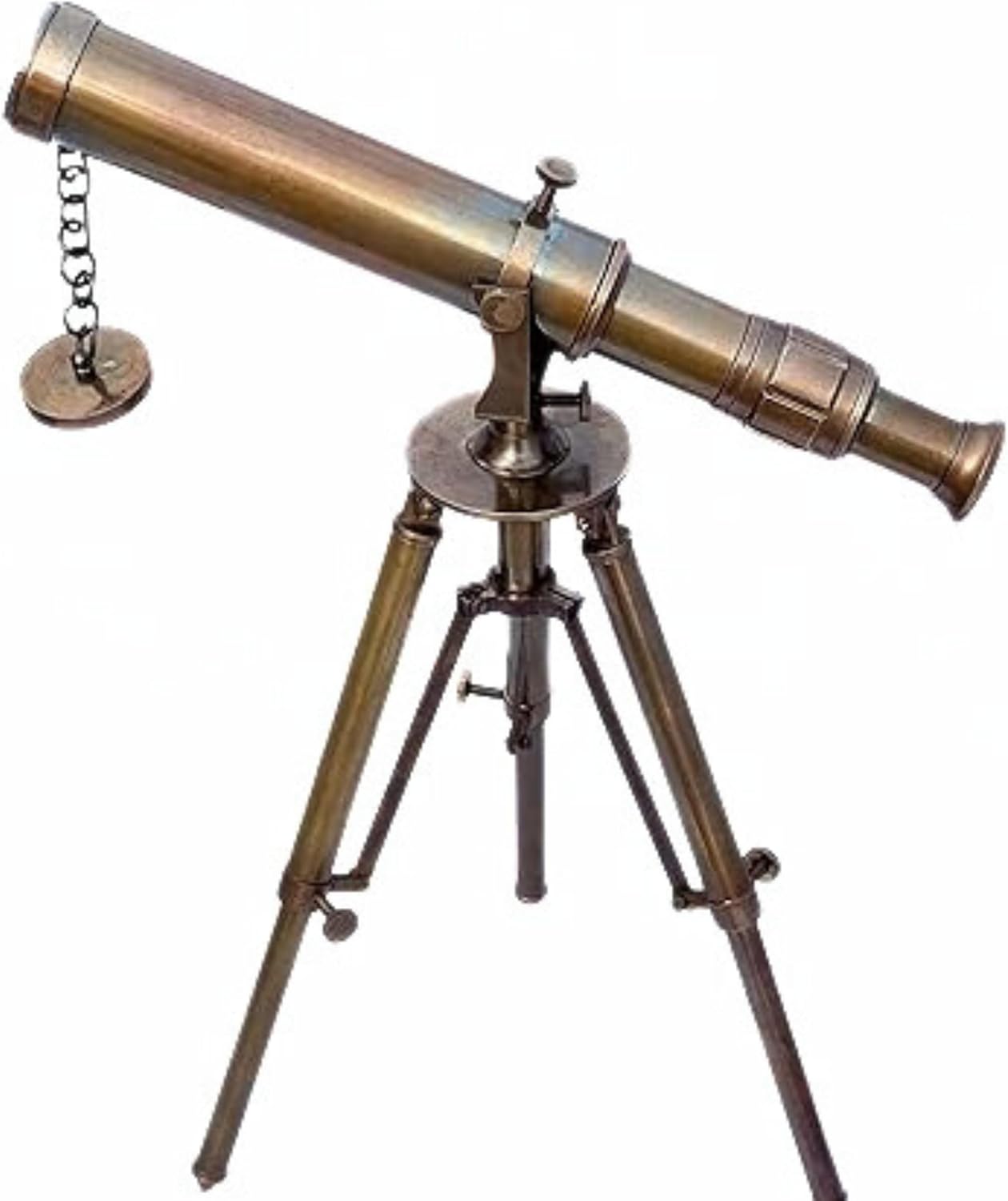 Vintage Brass Table Telescope with Tripod - Functional Maritime Instrument