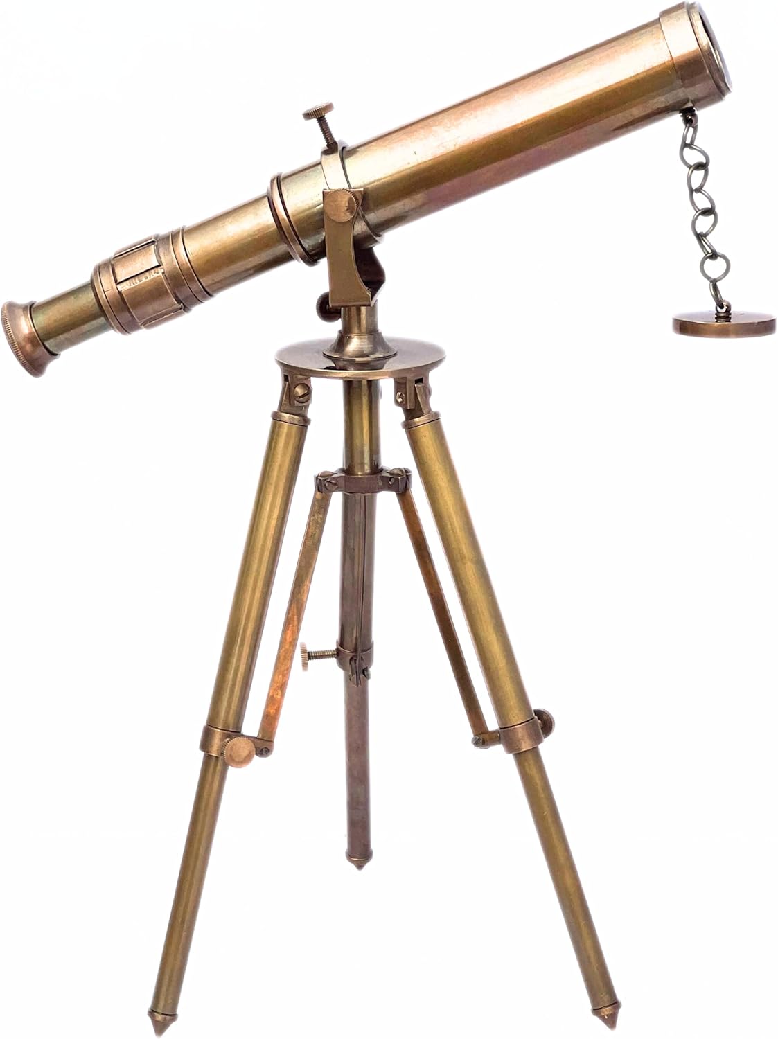 Vintage Brass Table Telescope with Tripod - Functional Maritime Instrument
