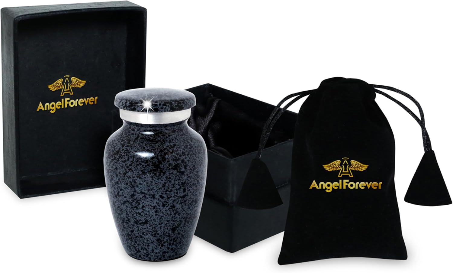 Marble Finish Cremation Urn Small Keepsake for Human or Pet Ashes Gray