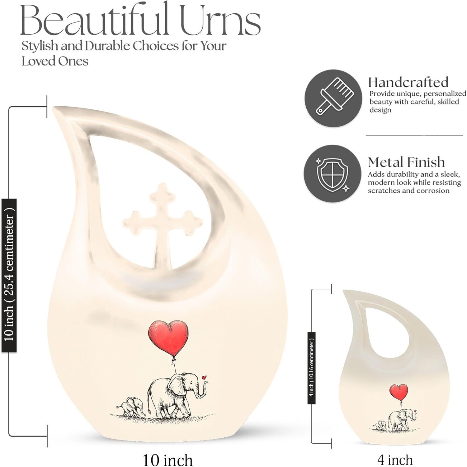 Elephant Family Combo Urns for Adult Ashes Unique Decorative Cremation Urns for Men and Women