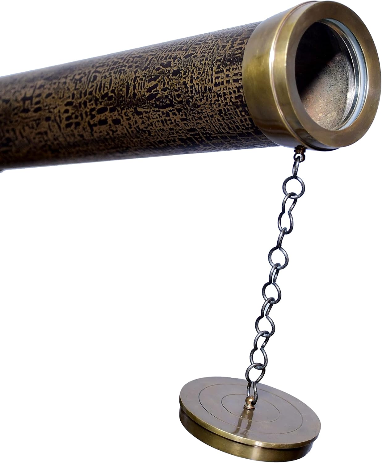 Maritime Wooden Tripod Vintage Anchor Master Telescope