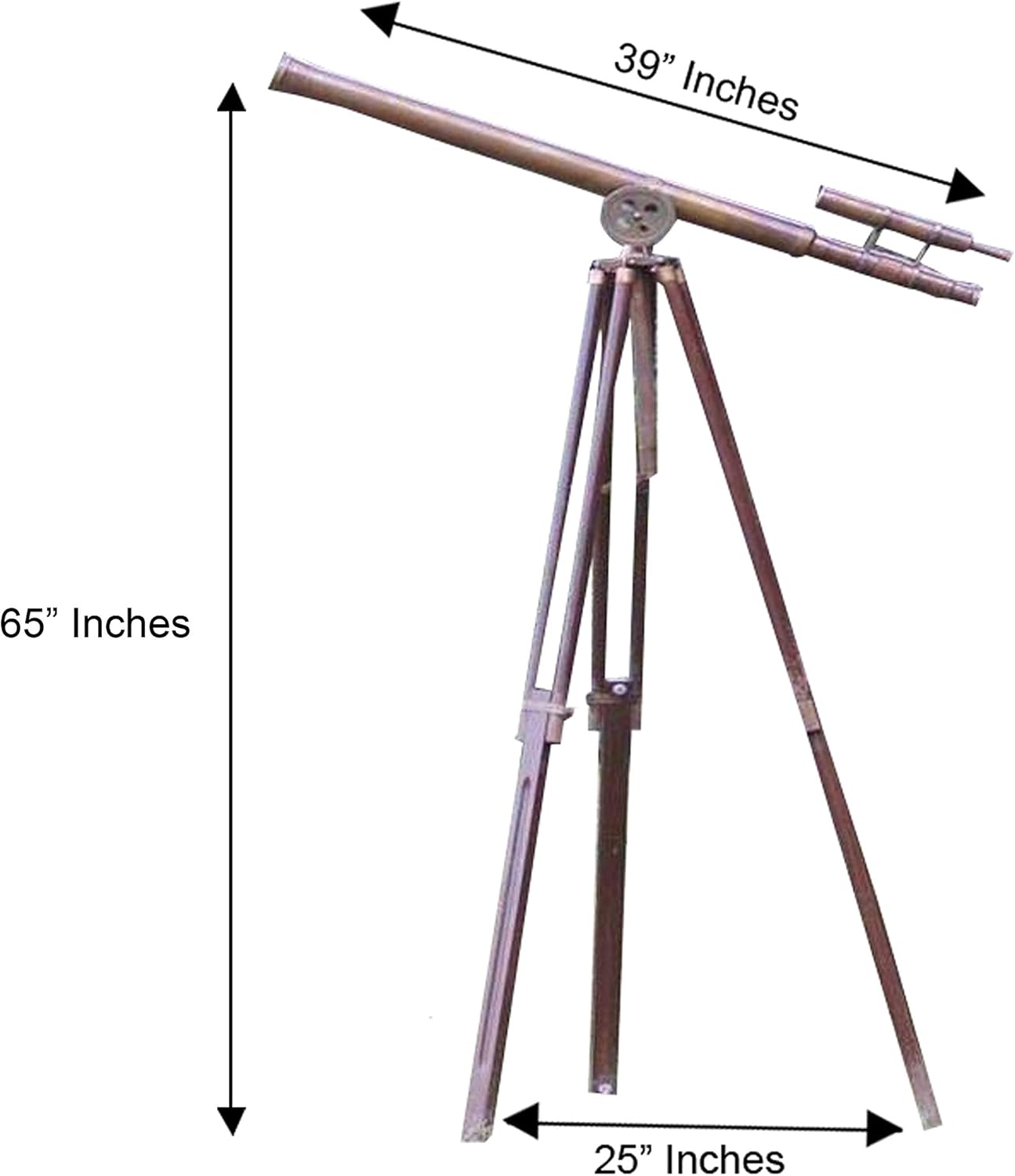 Vintage Harbor Master Brass Floor Telescope 39 Inch with Tripod Stand