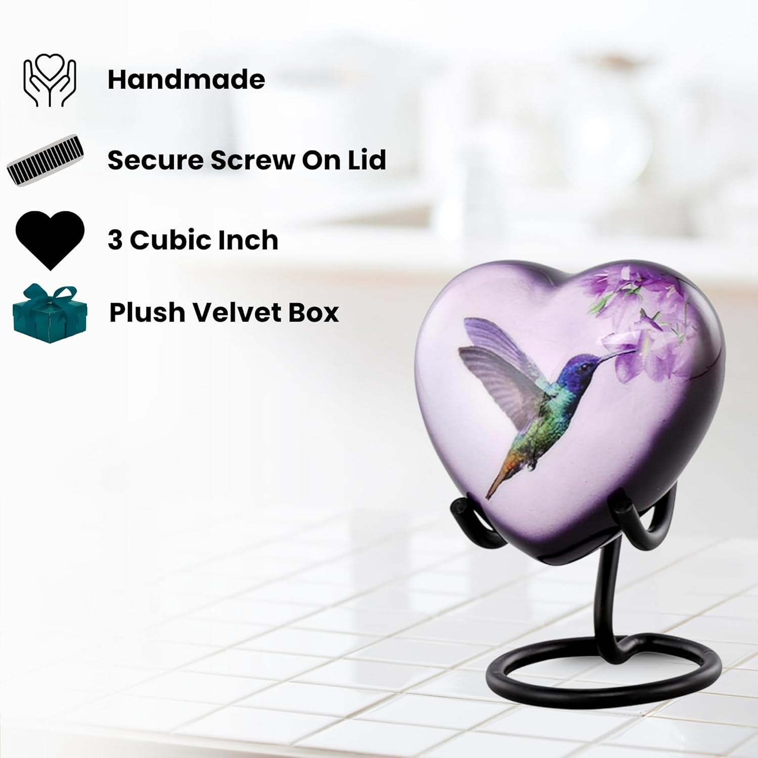 Heart Shape Keepsake Cremation Urn for Ashes Metal Mini Urn for Humans or Pets