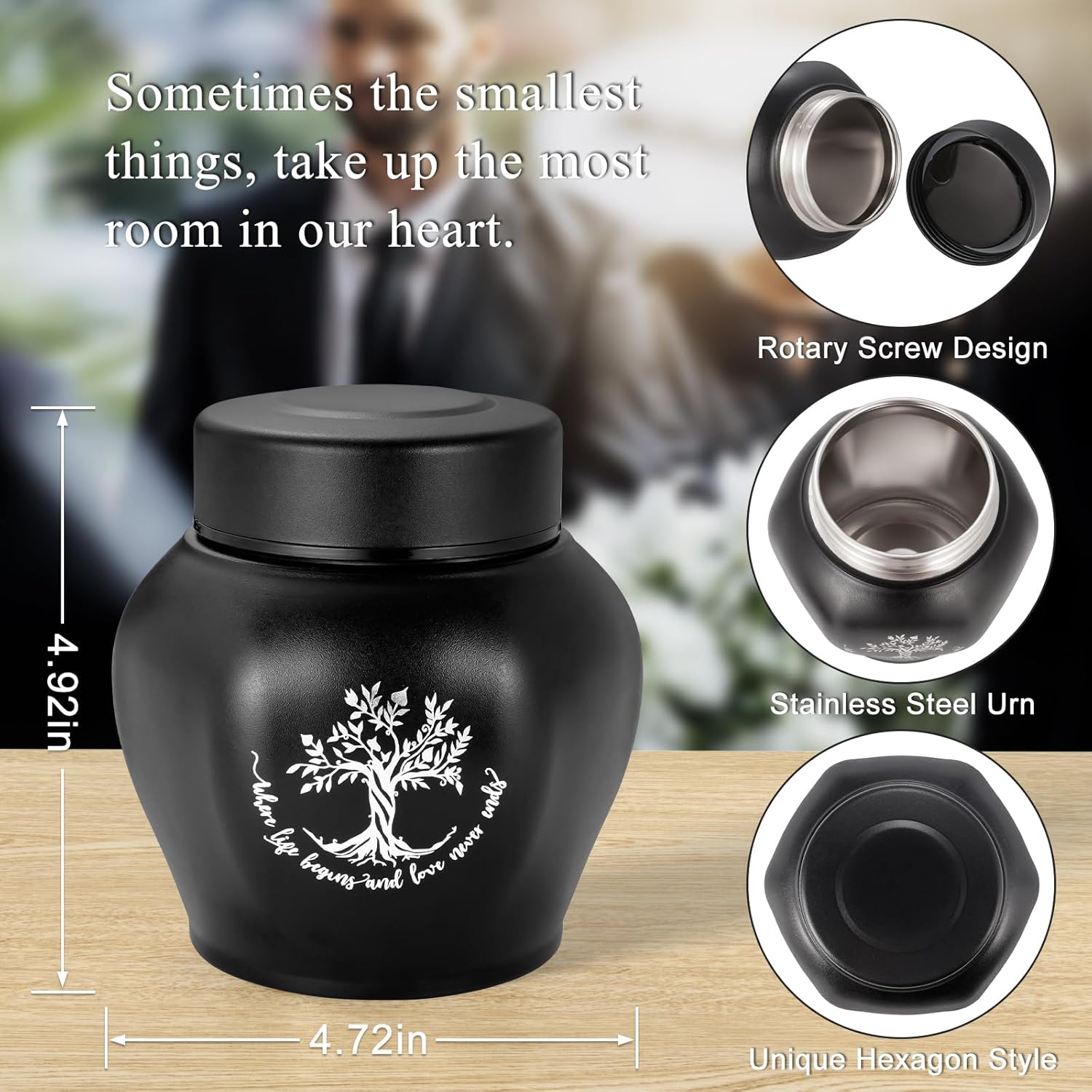SOITIS Small Urns for Human Ashes - Cremation Urns for Funeral or Home