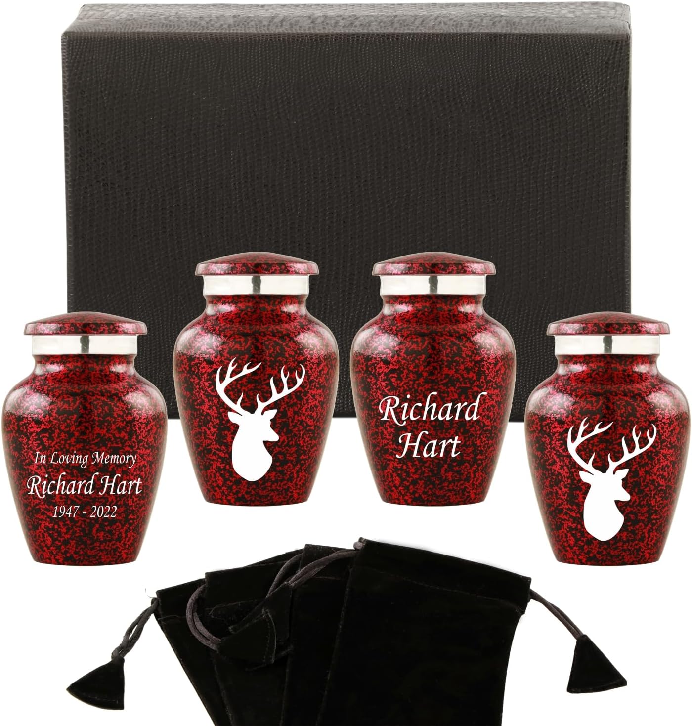 Personalized Engraving Grazing Deer Cremation Urn - Decorative Keepsake for Human Ashes