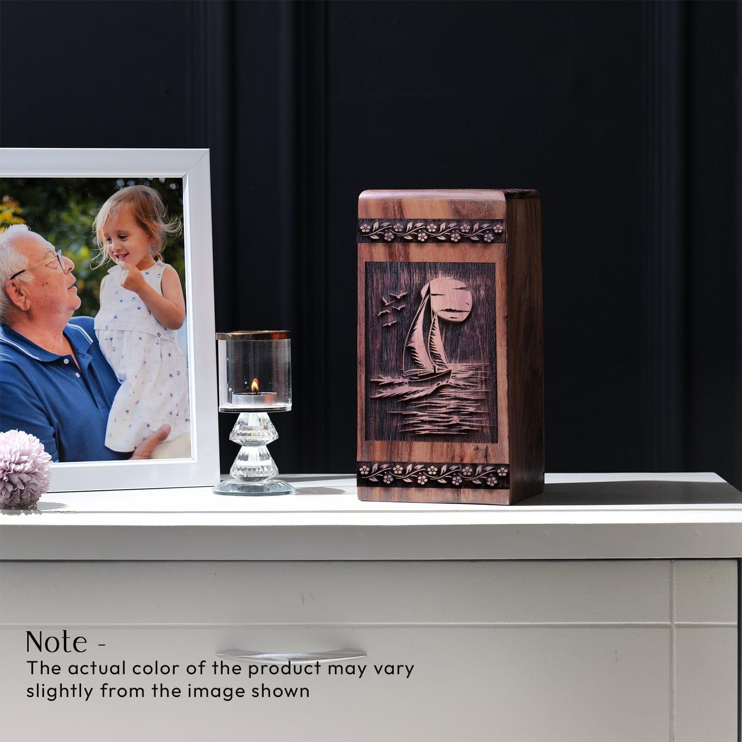 Sailboat Urn for Human Ashes - 1125 Inch Wooden Decorative Urn