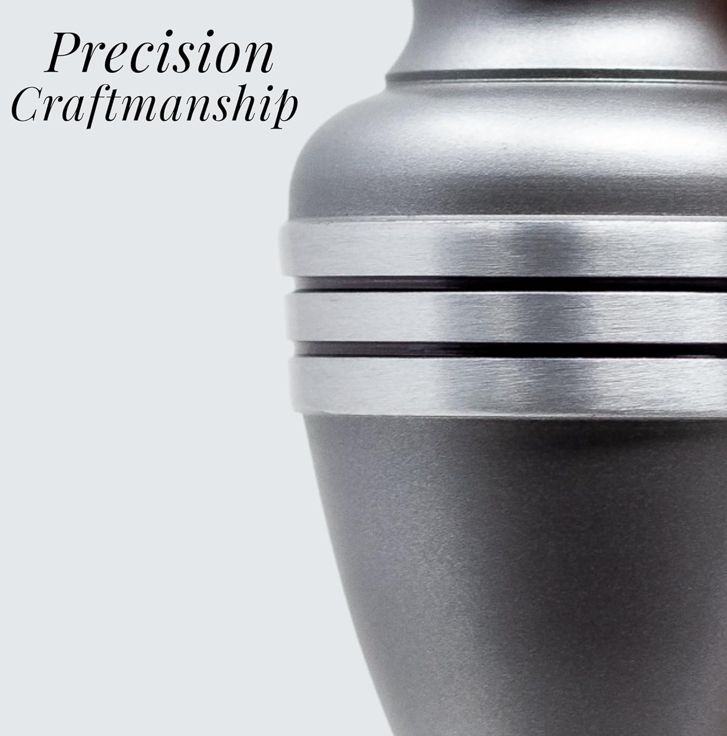 Pewter Small Urn for Human or Pet Ashes - Keepsake Urn with Velvet Bag