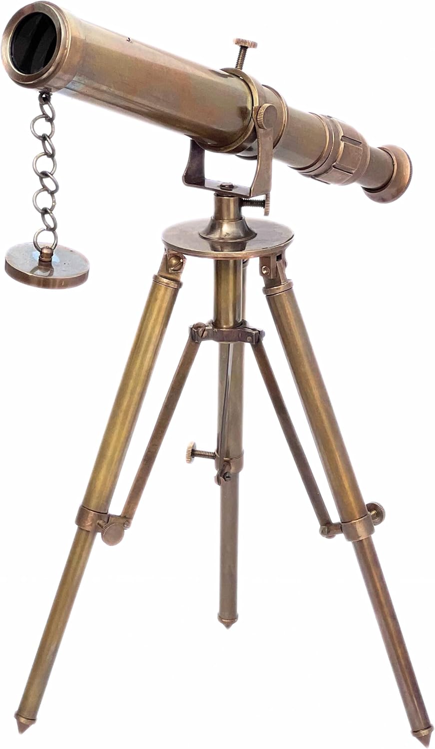 Vintage Brass Table Telescope with Tripod - Functional Maritime Instrument