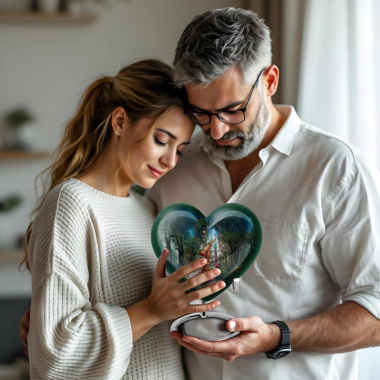 Telescope Decorative Urn for Ash - 8 Inch Cremation Urn with Velvet Liner