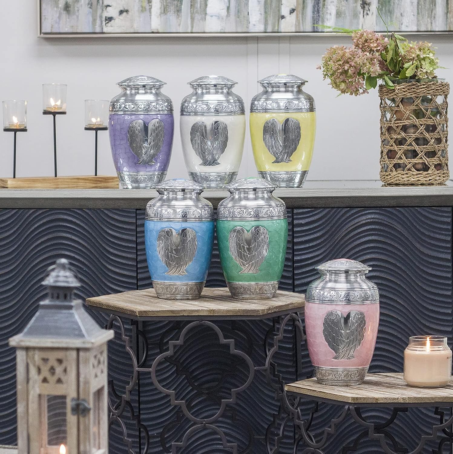 LETUSTO Cremation Urn for Adult Ashes Handcrafted Decorative Urn with Velvet Bag