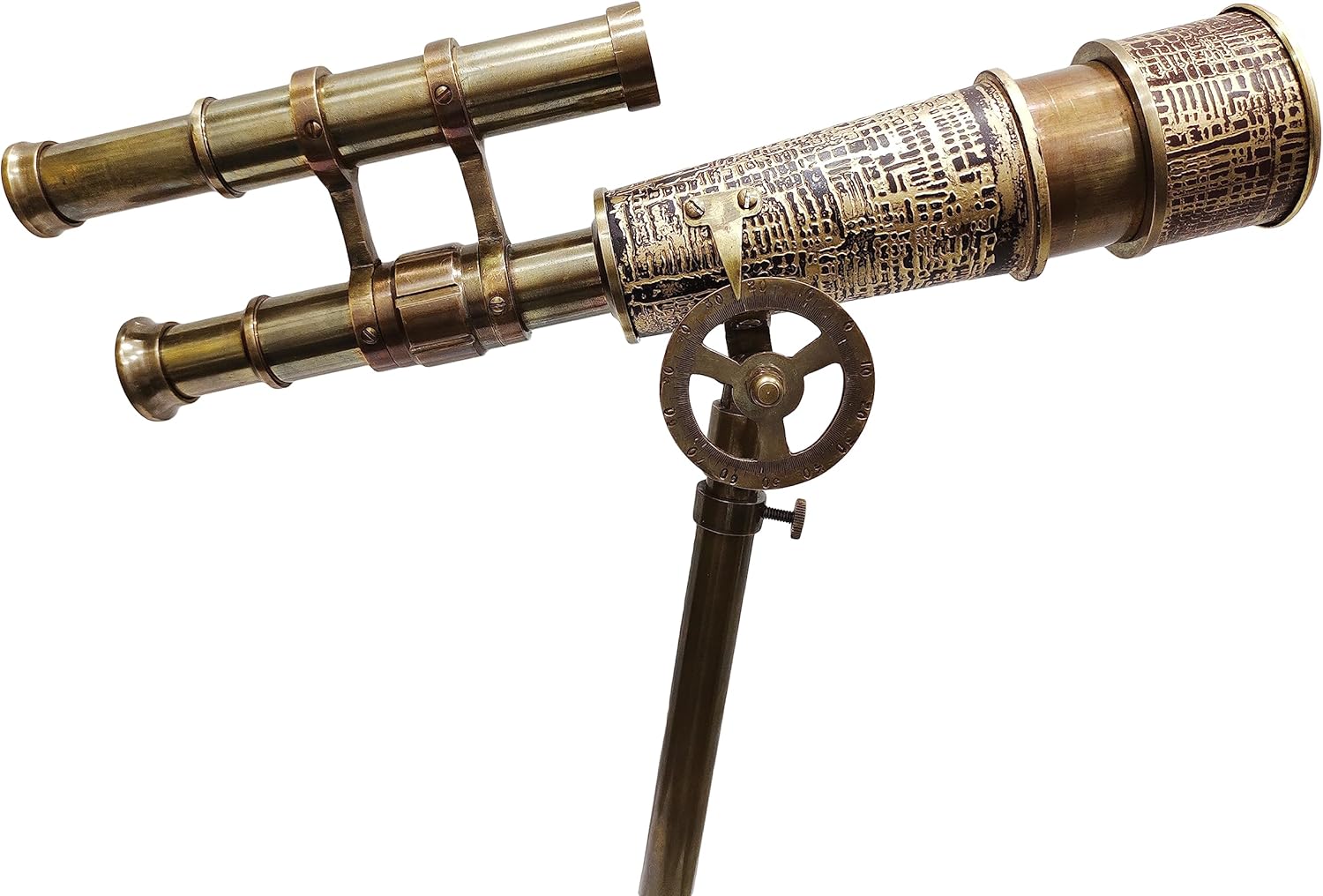 Vintage Antique Brass Telescope with Brass Tripod Stand