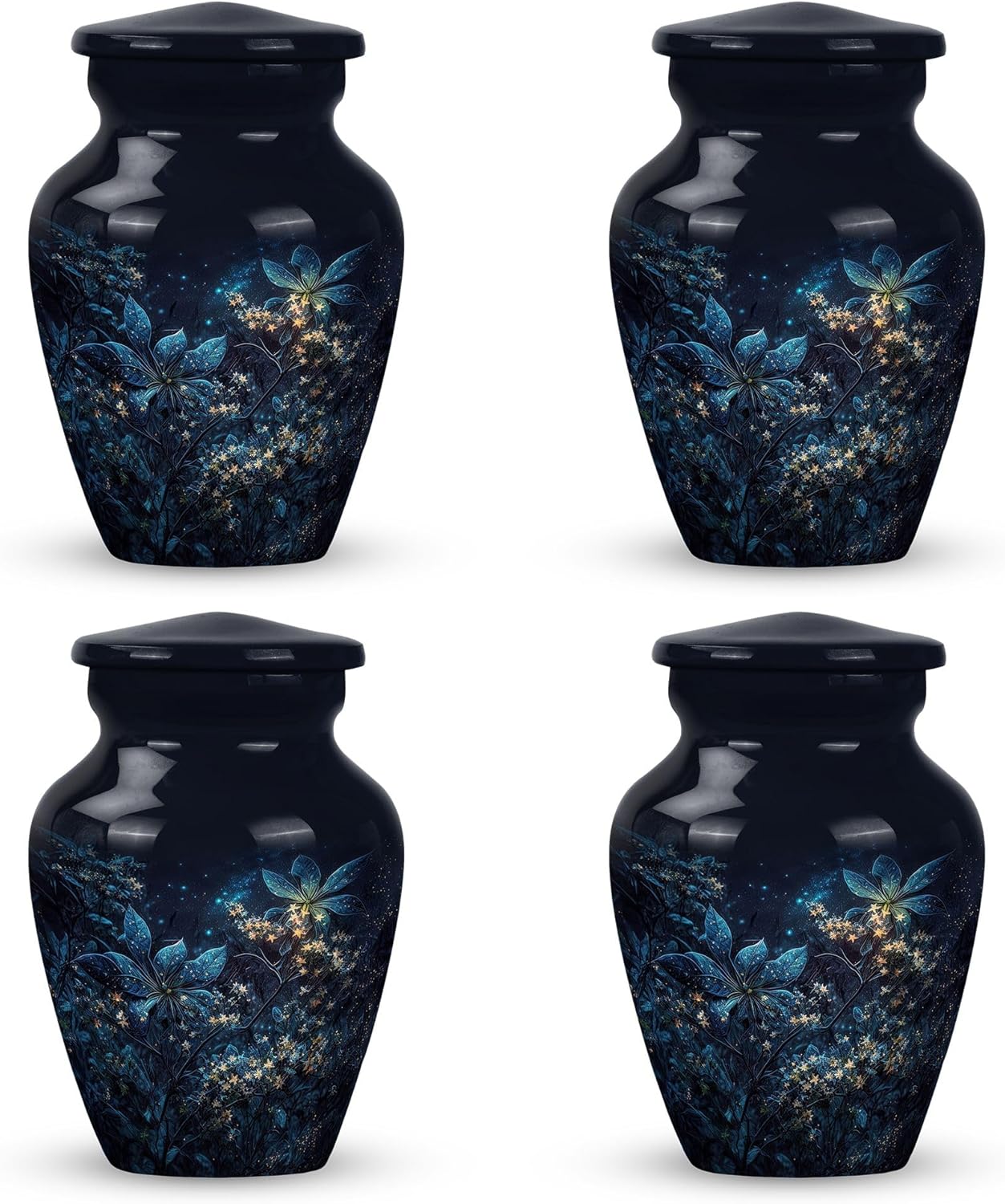 Blue Flowers Urns for Human Ashes Small Keepsake Urn 3 Inch Cremation Urn