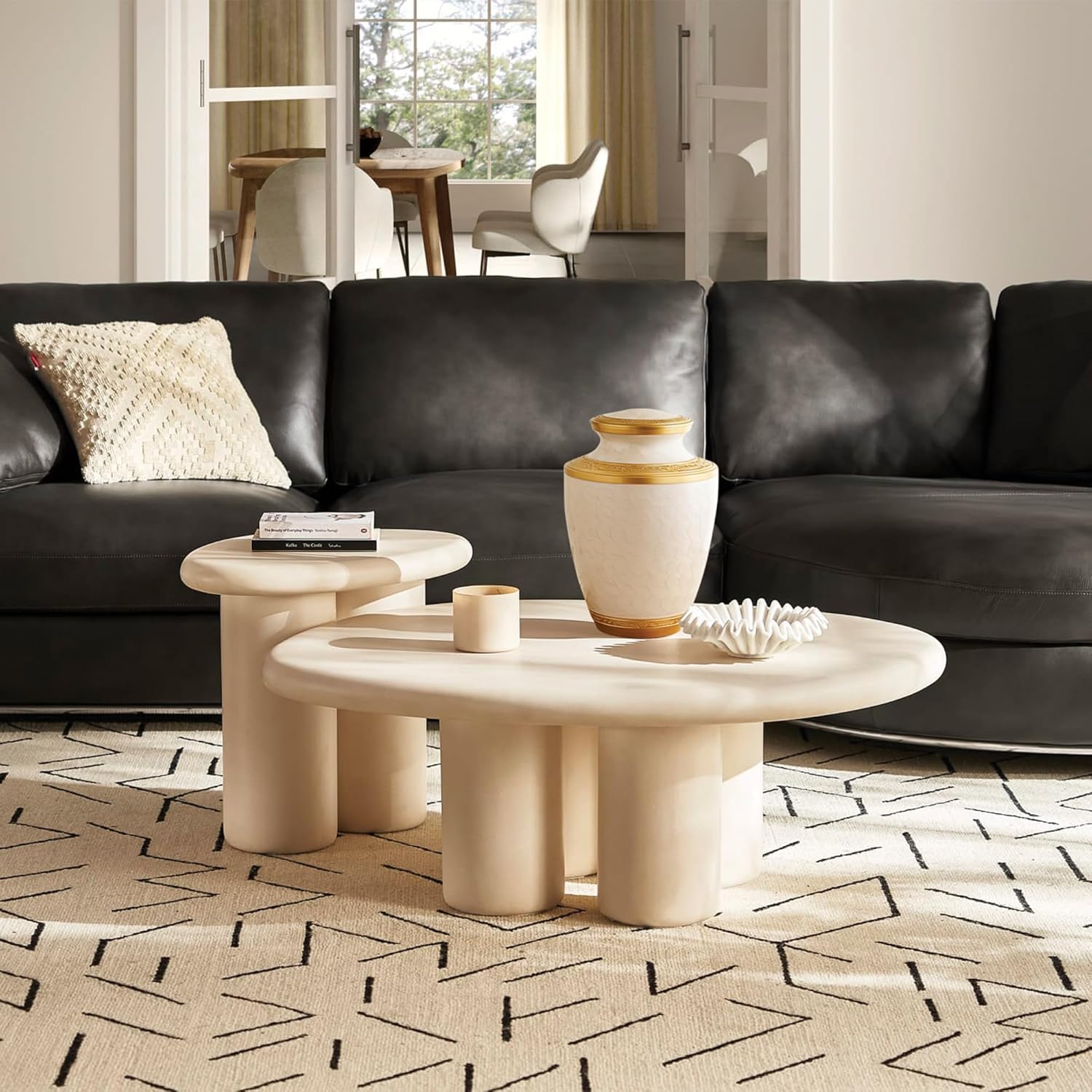 Aspen Studio White Gold Brushed Urn for Adult Human Ashes - Large Handcrafted Aluminum Urn